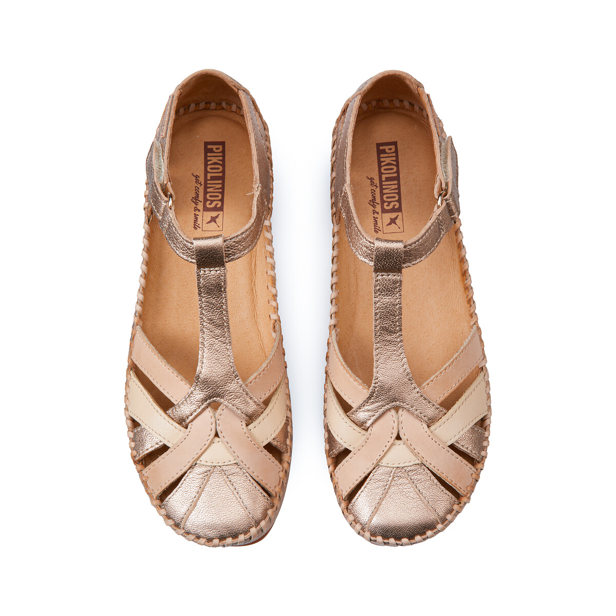 Puerto de Vallarta Sandals in Leather champagne, PIKOLINOS
