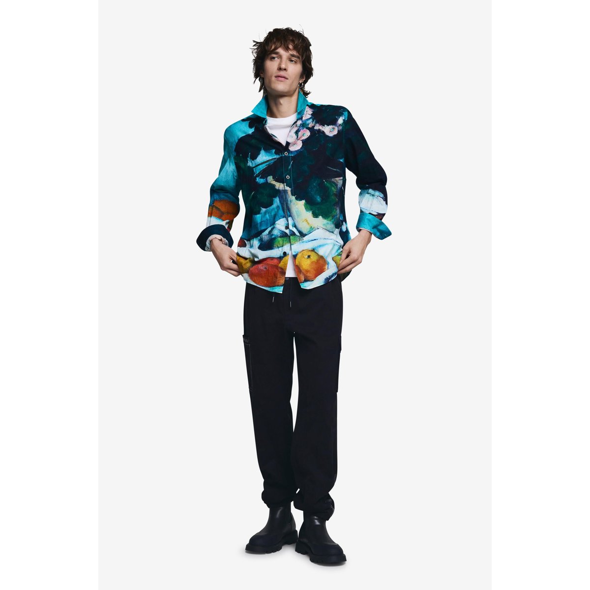 Chemise à carreaux nature morte bleu, DESIGUAL