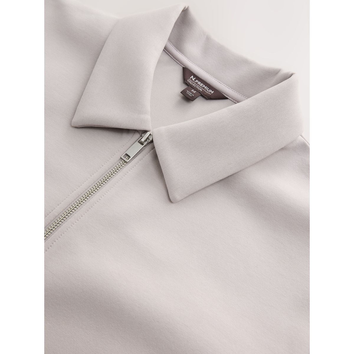 Veste-chemise zippée en néoprène doux gris glacé, NEXT