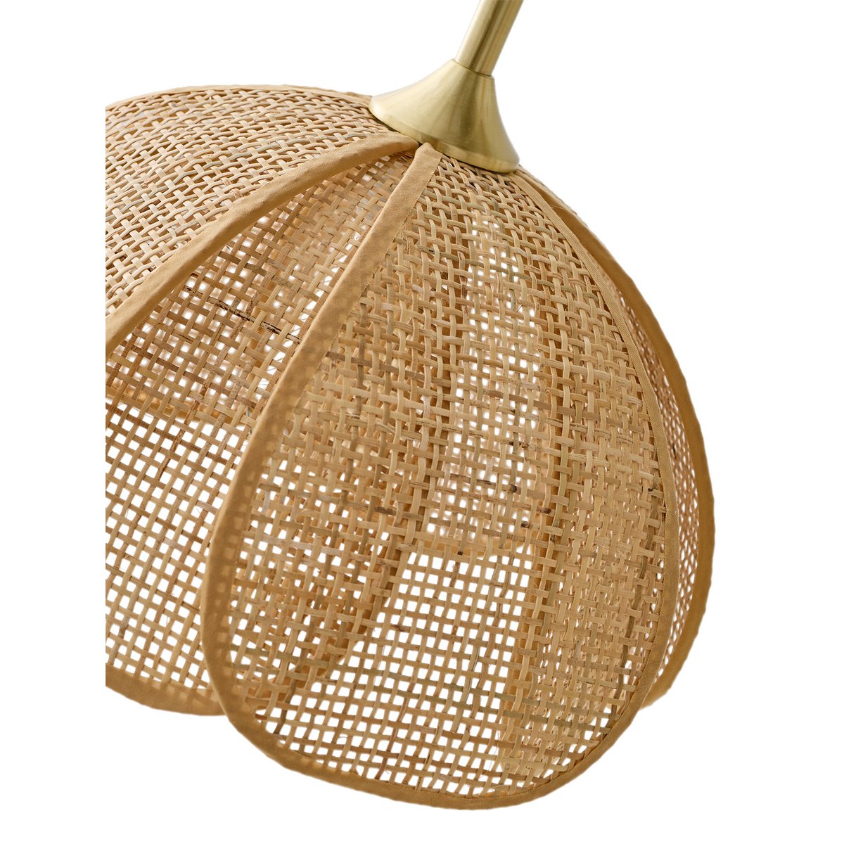 Lampadaire rotin fleur métal doré, VERTBAUDET