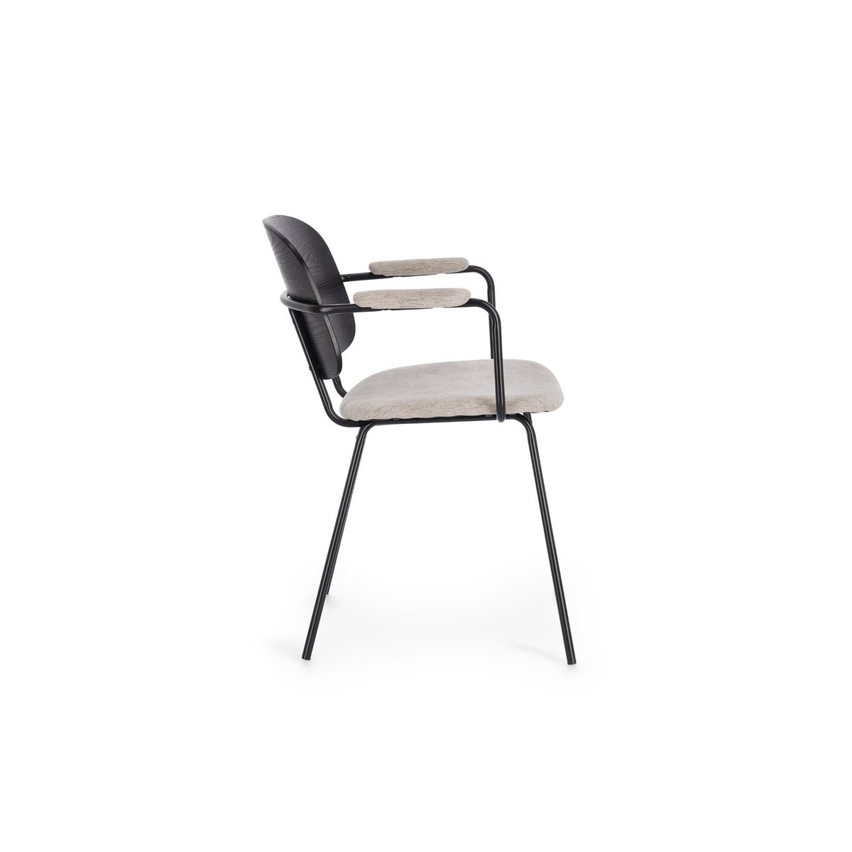Chaises de salle à manger en bois accoudoirs tissu (lot de 2) - JADE beige, HELLIN, DEPUIS 1862