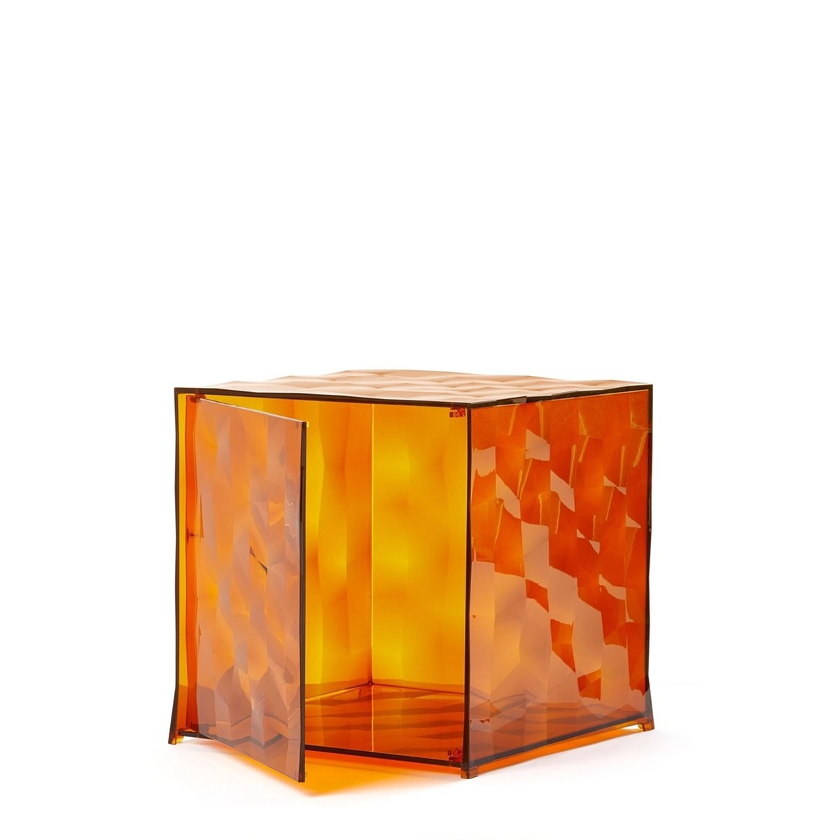 Table d'appoint en plastique avec porte OPTIC ambre, KARTELL