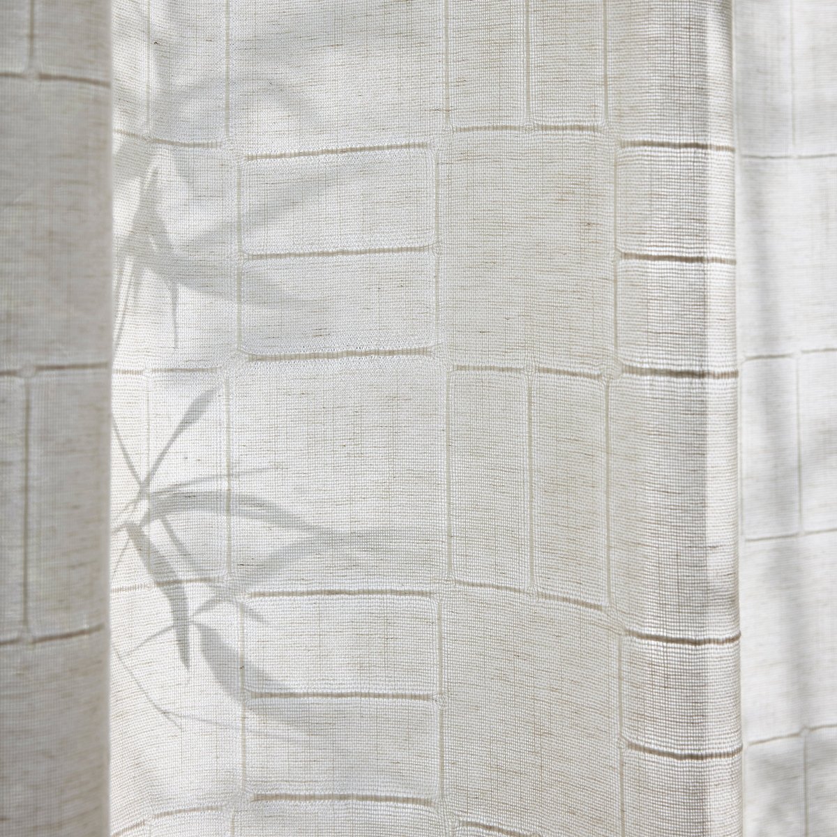 Rideau À Oeillets Dorés en Jacquard géométrique effet naturel NIKOS naturel, MADURA