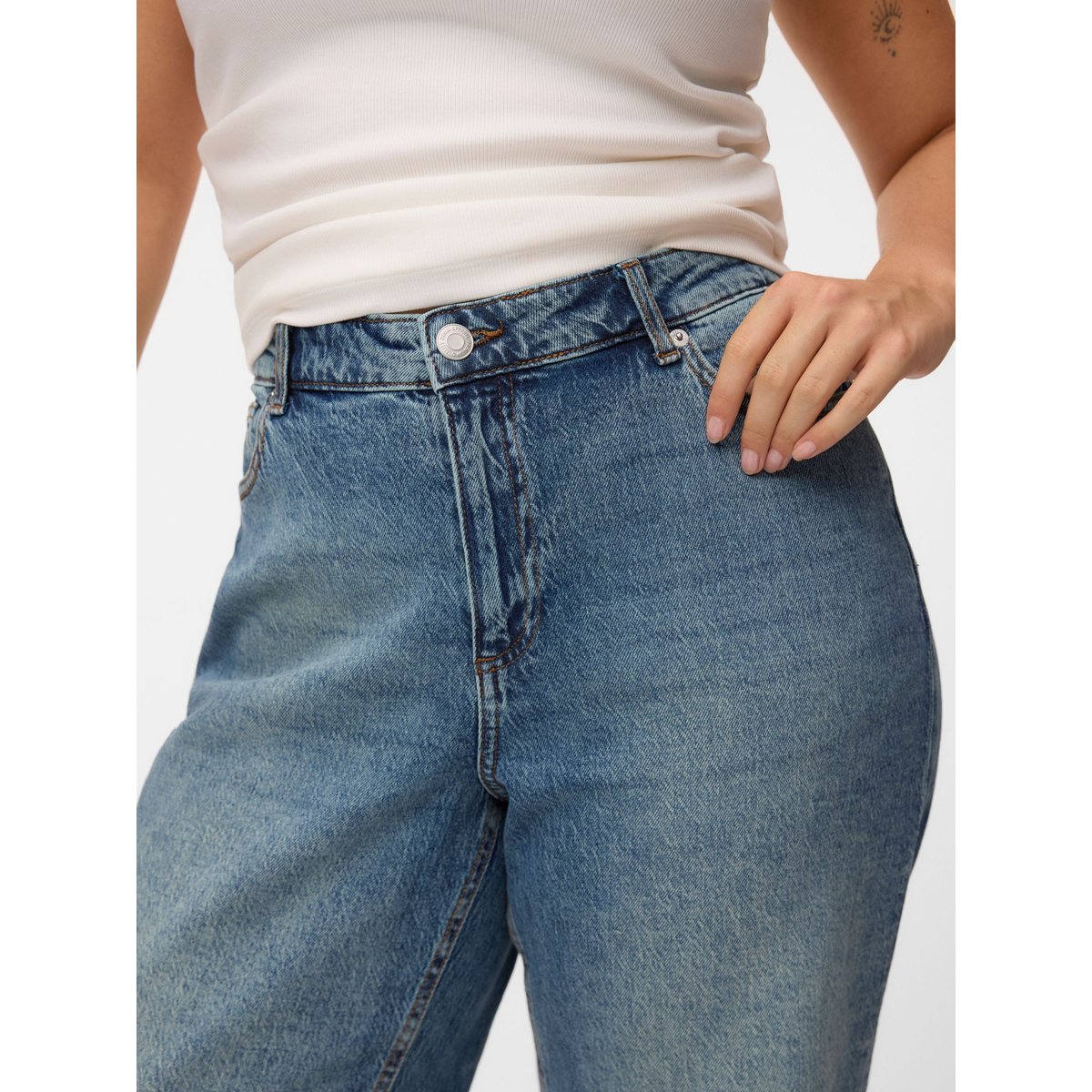 Jean À Coupe Large medium blue denim, VERO MODA