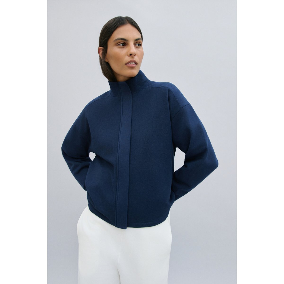Sweat droit col camionneur SWEAT TGWENN bleu marine, CAROLL