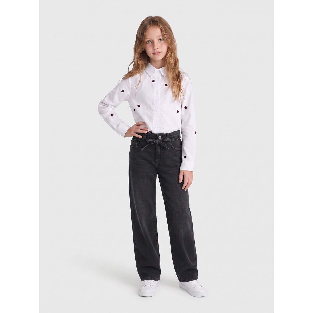 Jean Coupe Droite washed black, KIDS ONLY