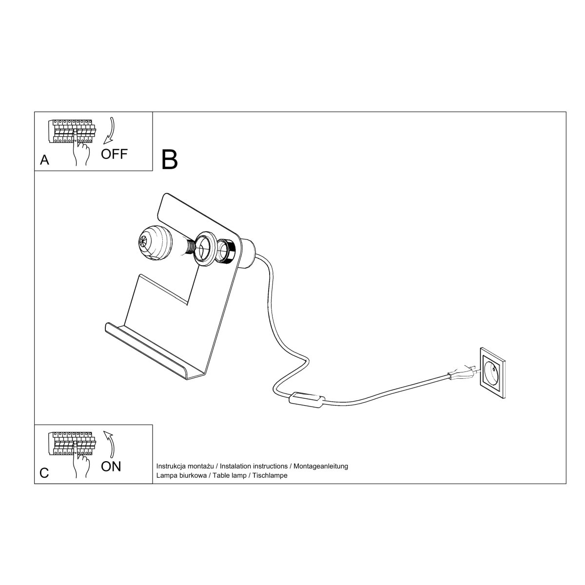 Lampe à poser Acier Blanc E27 1 Incline blanc, EDEN