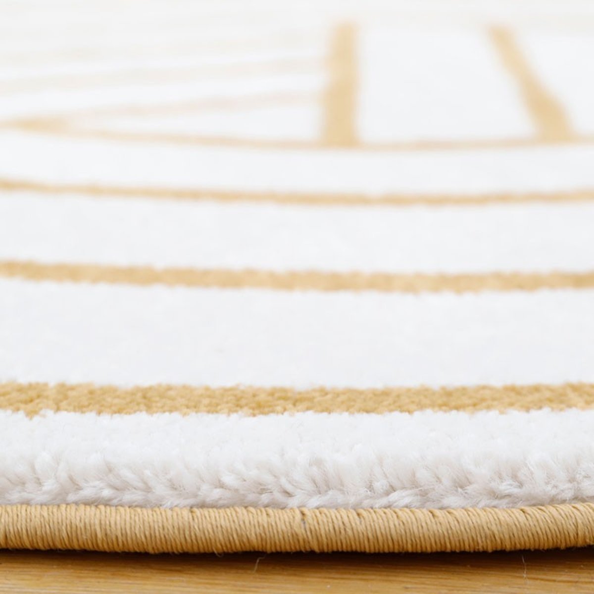 Tapis rond contemporain LUISA ecru / ocre, NATTIOT