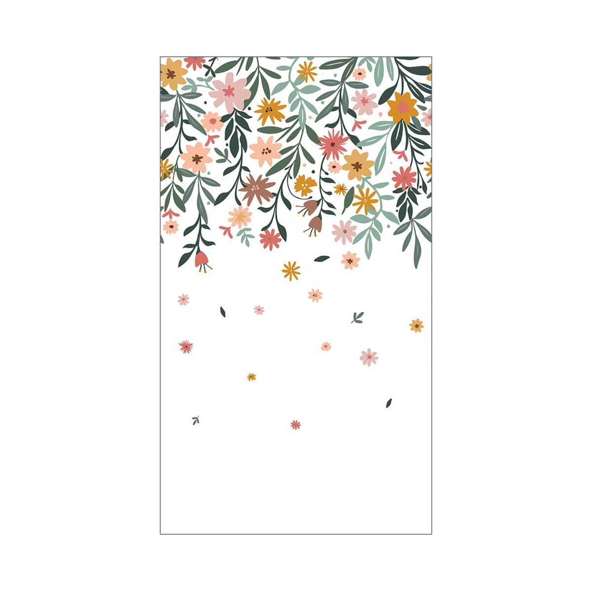 Papier peint panoramique Maeva raccordable à l'infini vert, ocre, corail, ART FOR THE HOME