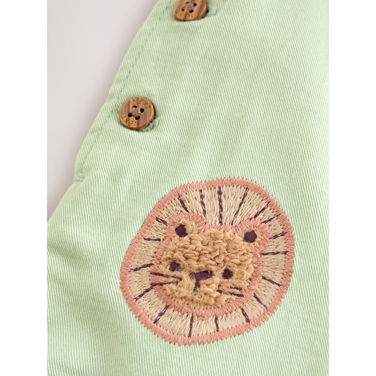 Ensemble salopette et body en sergé bébé animaux du safari vert, NEXT