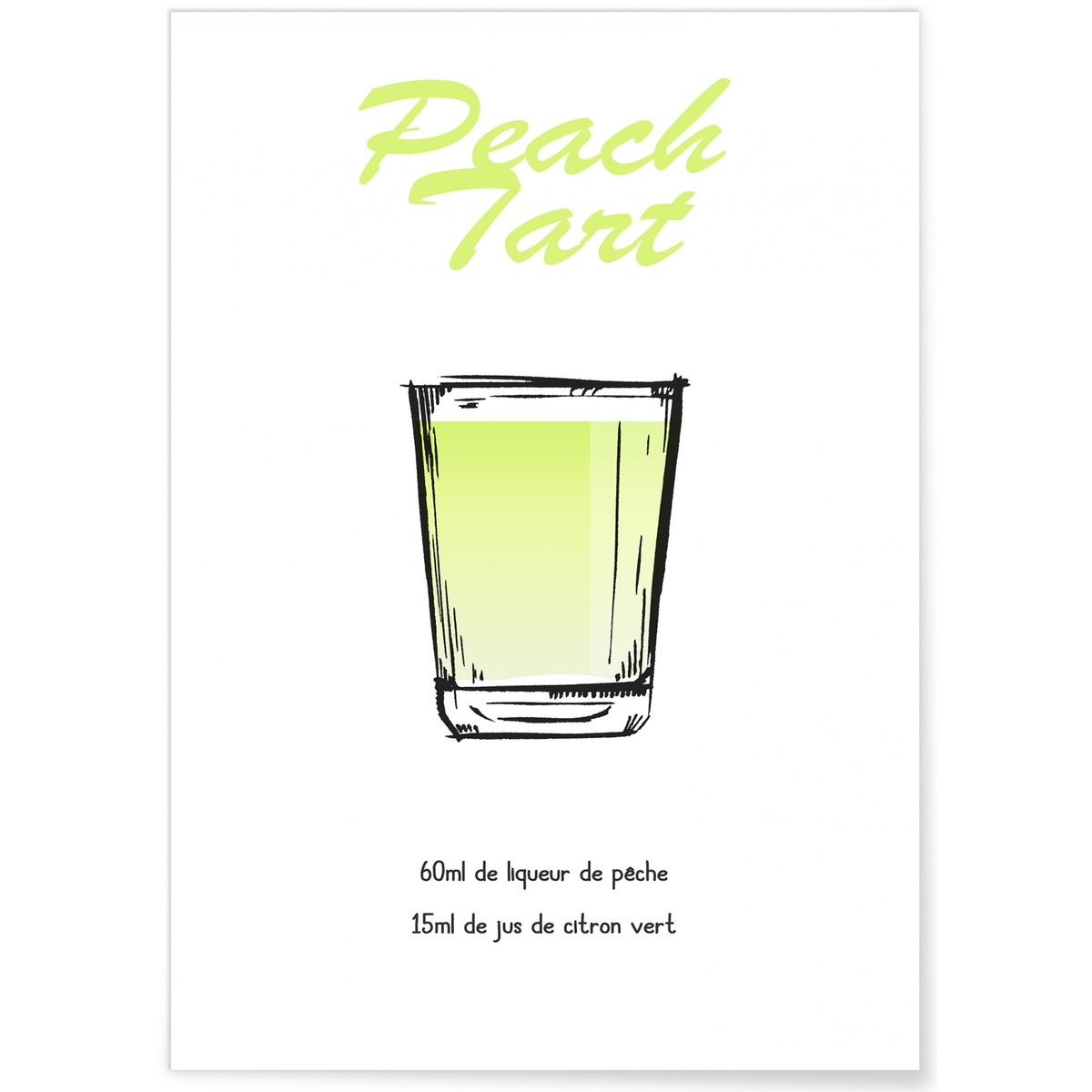 Affiche Shooter Peach Tart blanc, L'AFFICHERIE