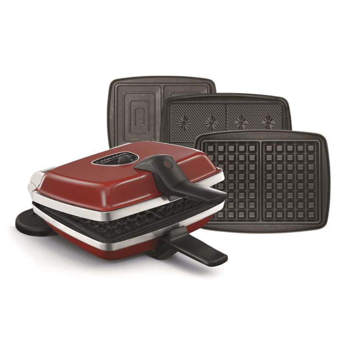 Gaufrier Super 2 + 3 jeux de plaques 039 653 rouge, LAGRANGE