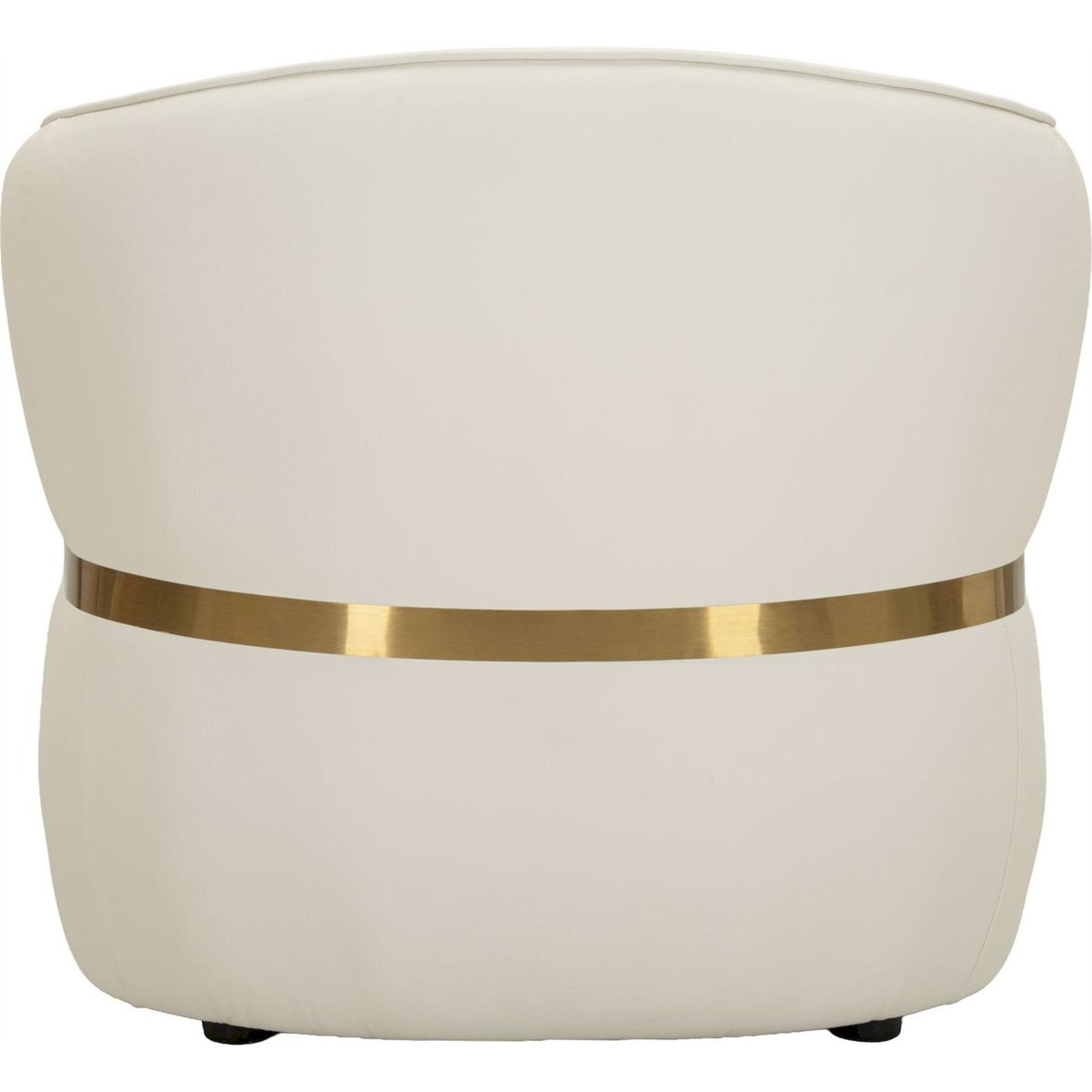 Fauteuil enveloppant détail métal MODERN blanc et or, RECOLLECTION