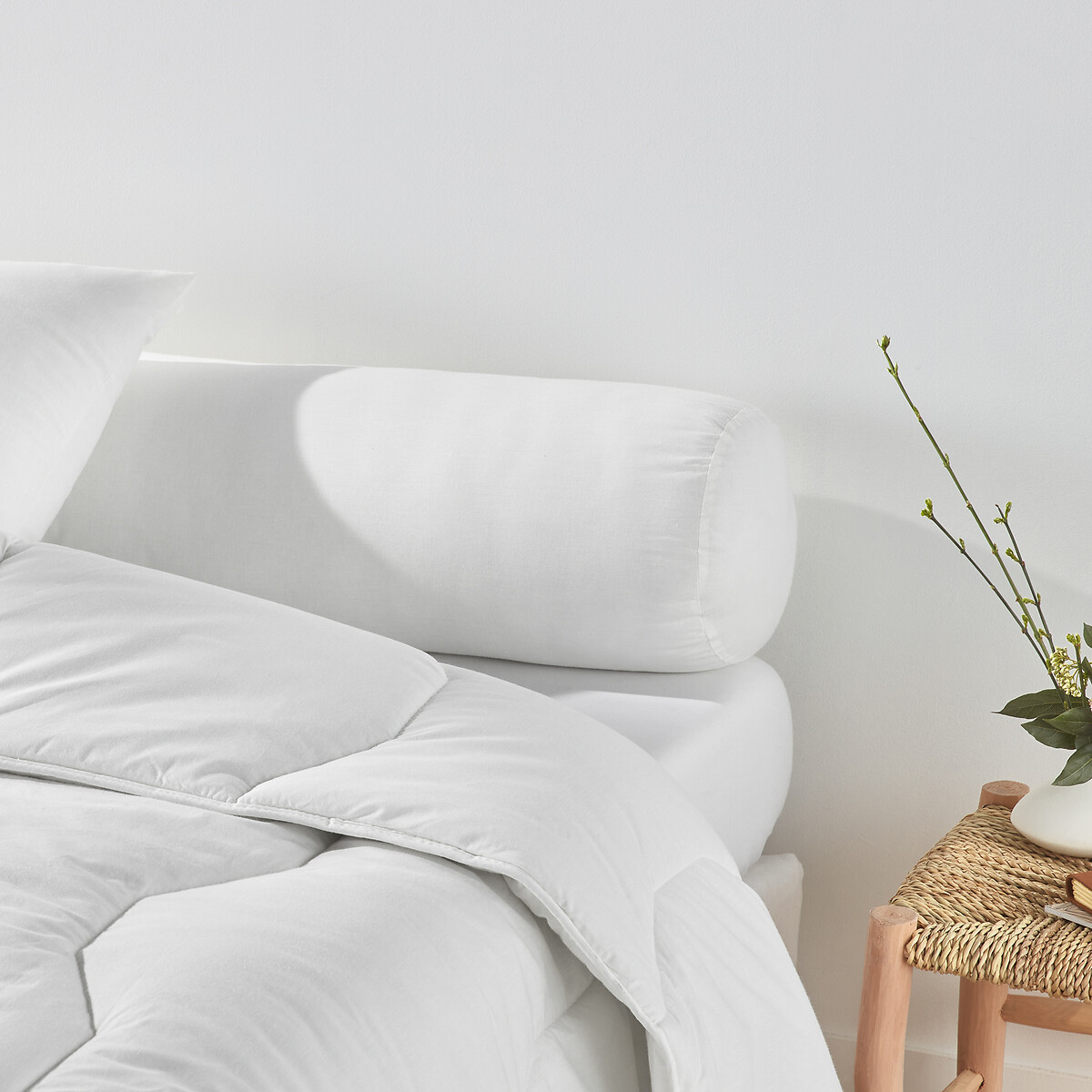 Traversin moelleux coton bio anti-acarien blanc, LA REDOUTE INTERIEURS