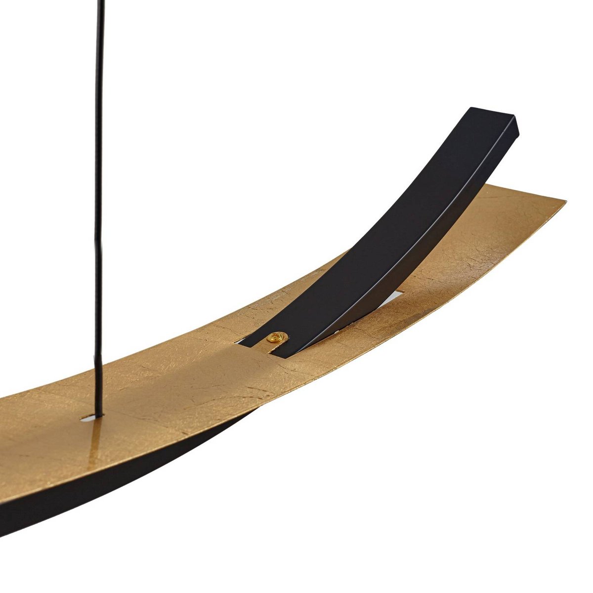 Suspension en métal designLED, Alevia feuille d'or, noir, blanc, LUCANDE