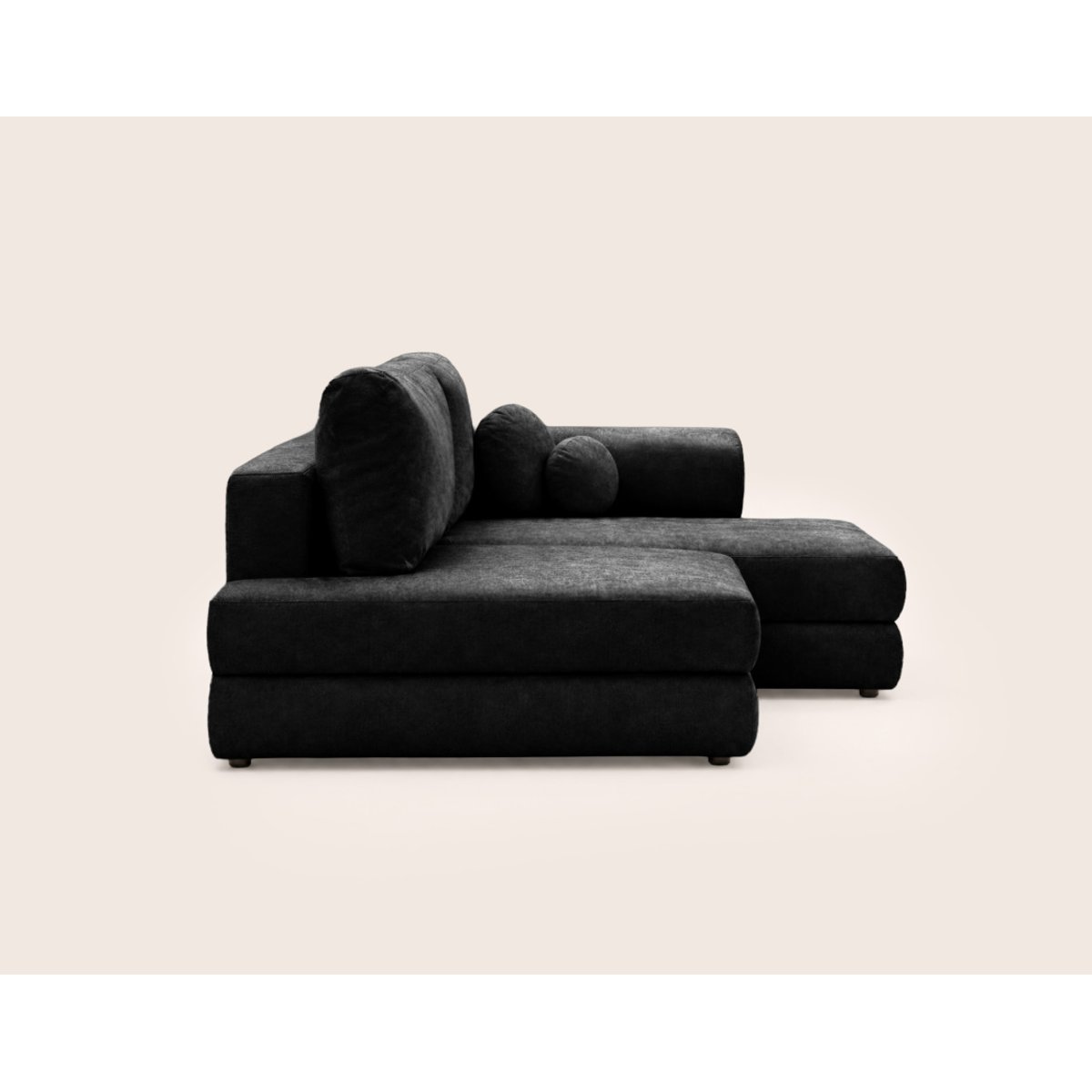 Canapé d'Angle Convertible 4 places - APRIL noir, BEST MOBILIER