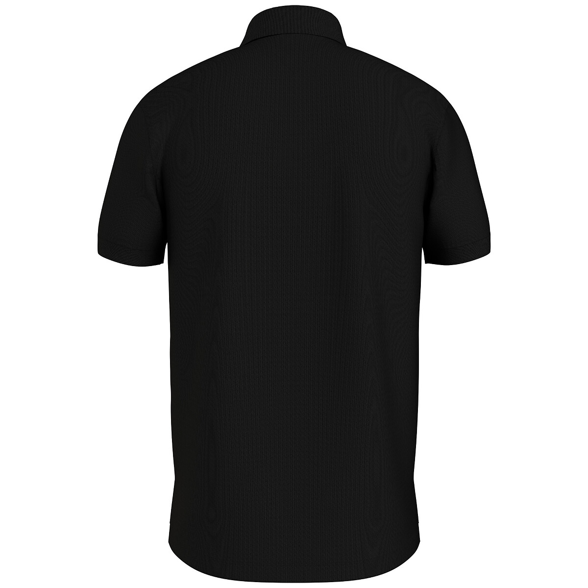 Polo direito stretch, gola com 2 botões preto , TOMMY HILFIGER
