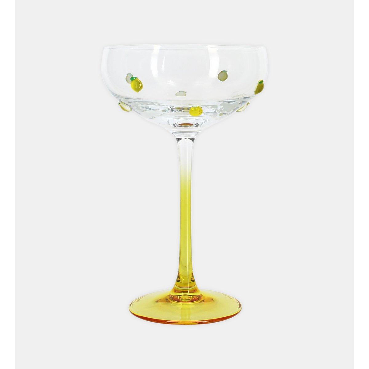Lot de 4 coupes à champagne 27cl en verre, CITRON jaune-transparent, NOVASTYL