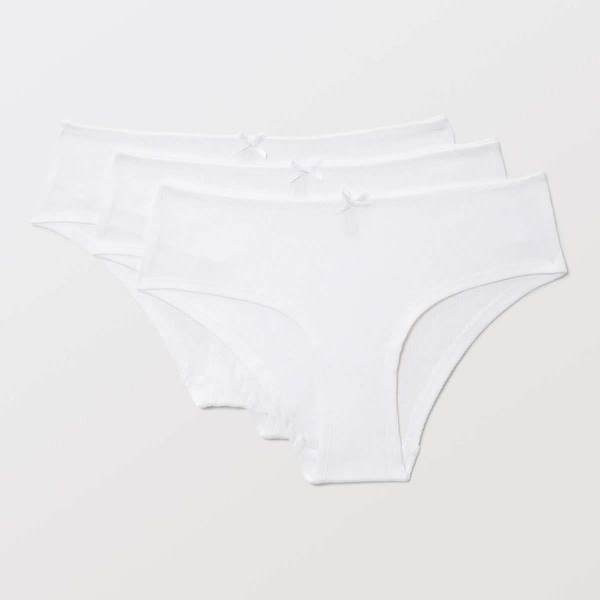 Lot de 3 shorties côtelés CAMELIA en coton BIO GOTS blanc, MONOPRIX