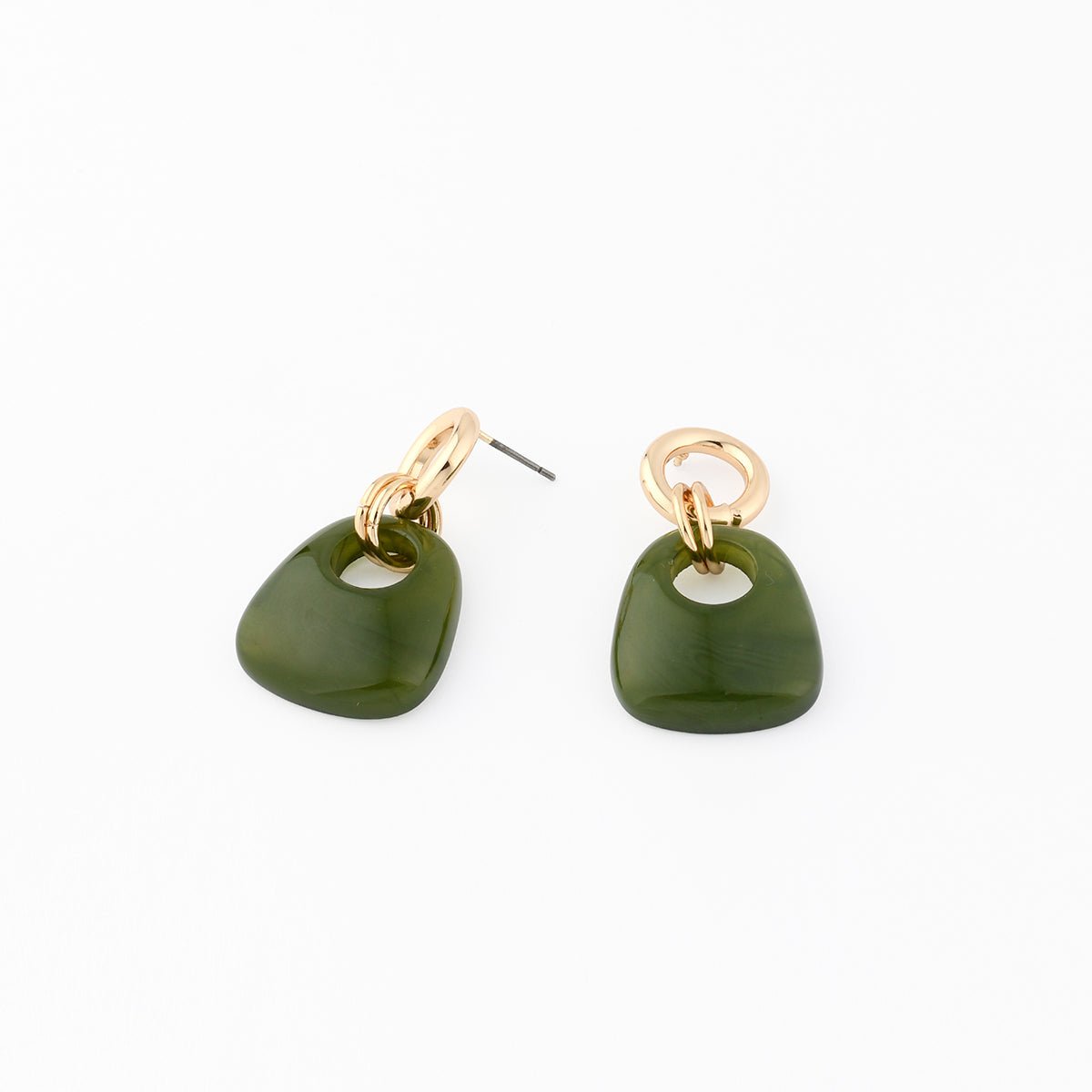 Boucles d'oreilles vertes en résine vert, BALABOOSTE