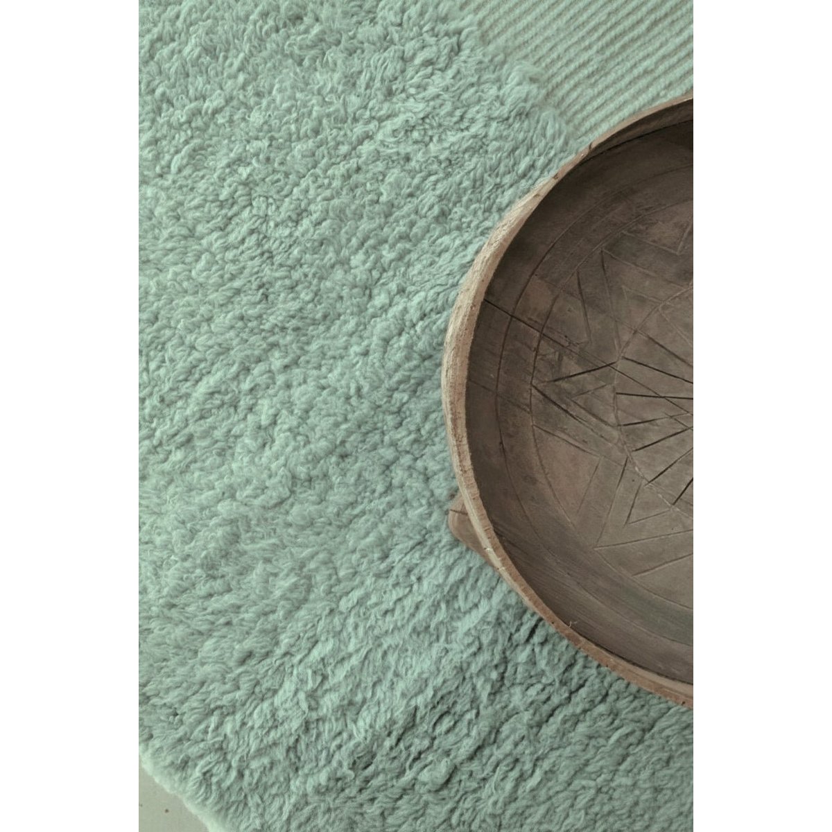 Tapis berbère graphique tissage en relief en laine 207 x 289 cm bleu naturel, AFK LIVING