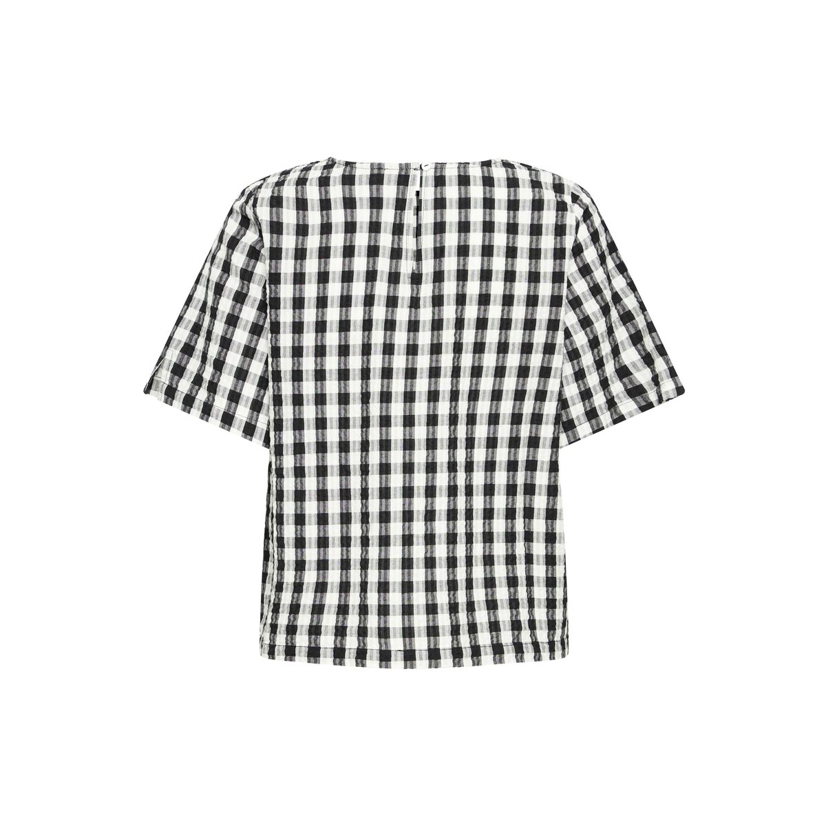 Á manches courtes noir blanc black/white check, ICHI