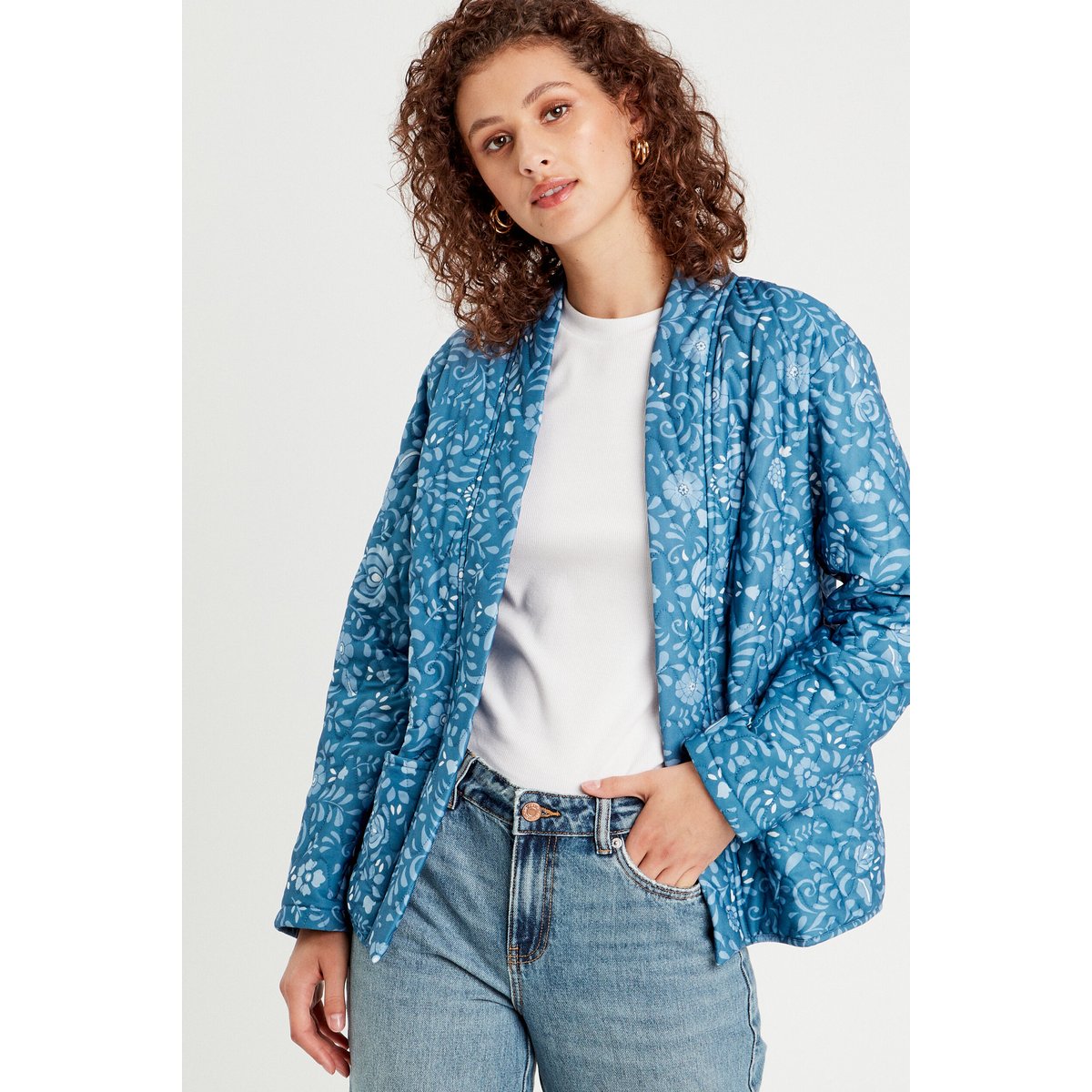 Veste effet matelassé bleu marine, CACHE CACHE