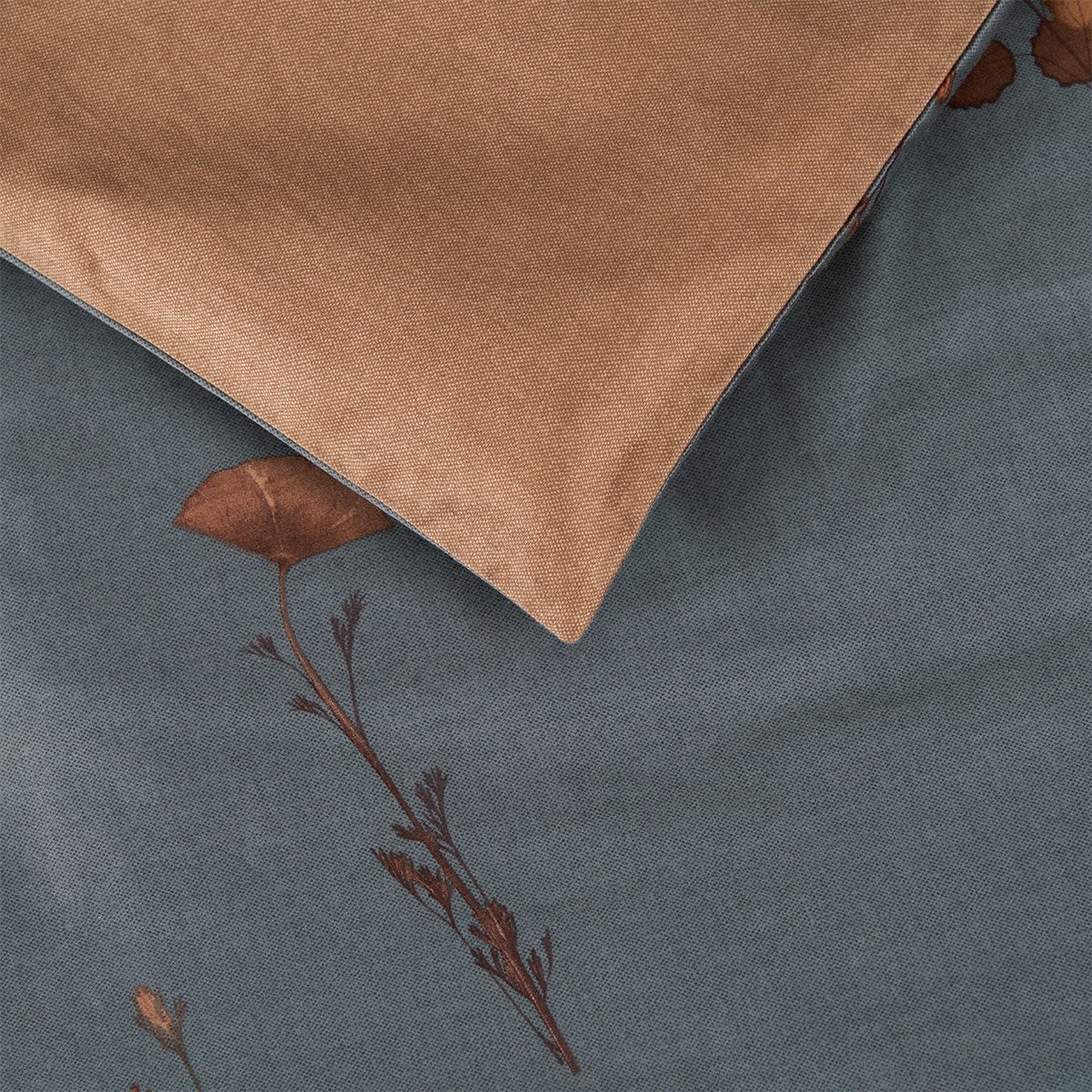 Housse de couette en satin de coton bleu, MIDNIGHT FLOWERS multicolore, BOSS HOME