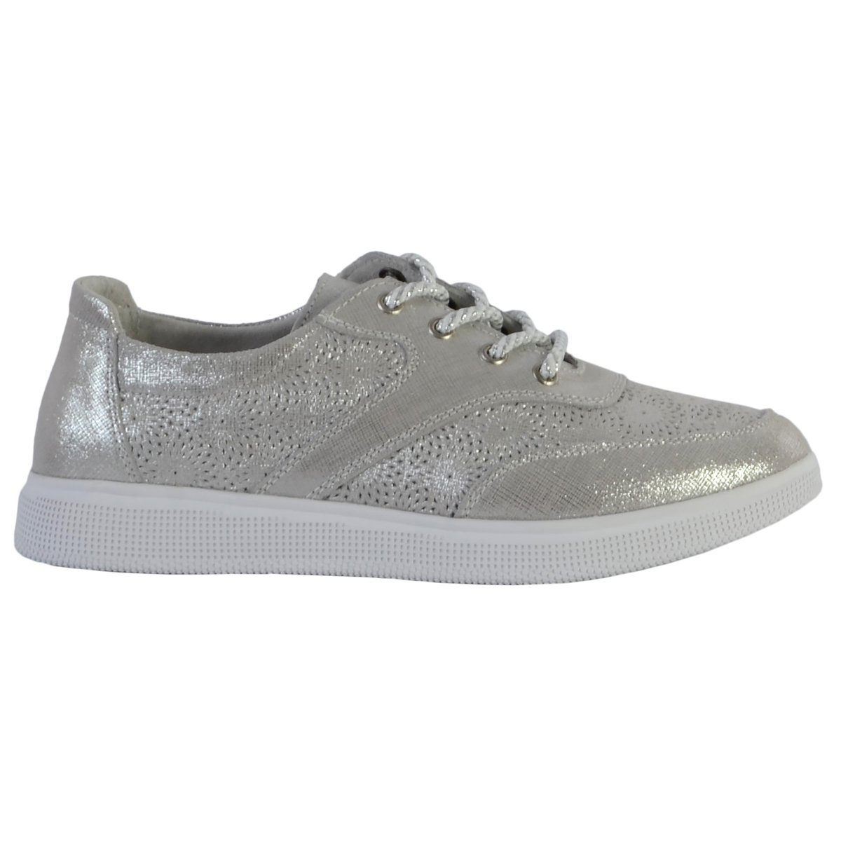 Tennis Cuir argent, ENZA NUCCI