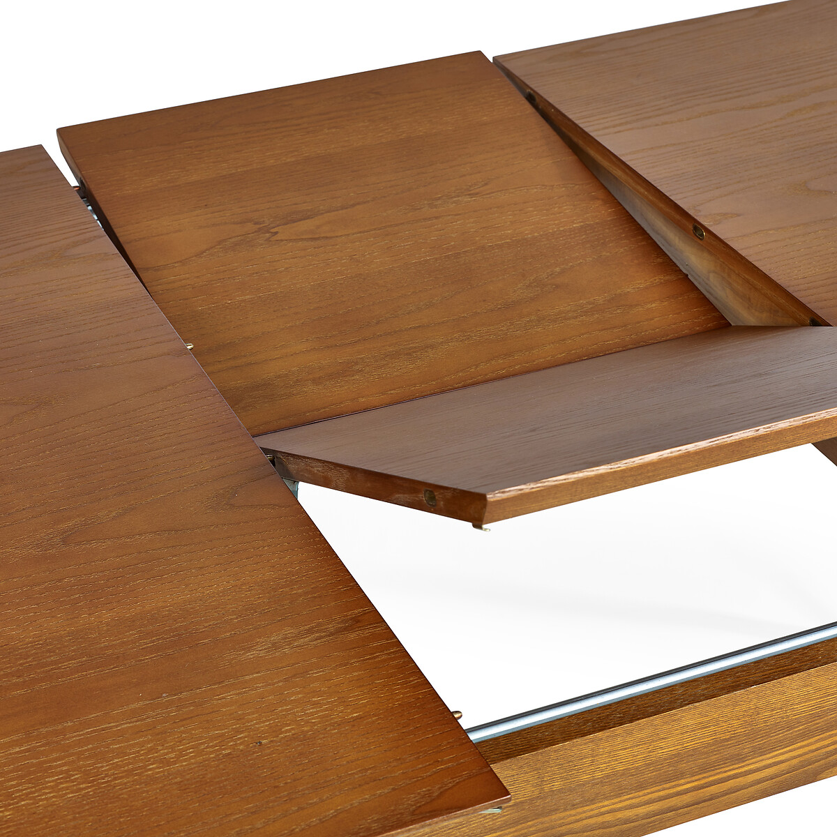 Elijah Retro Ash Wood Extending Dining Table With 2 Drawers (Seats 4-6) auburn, SO'HOME