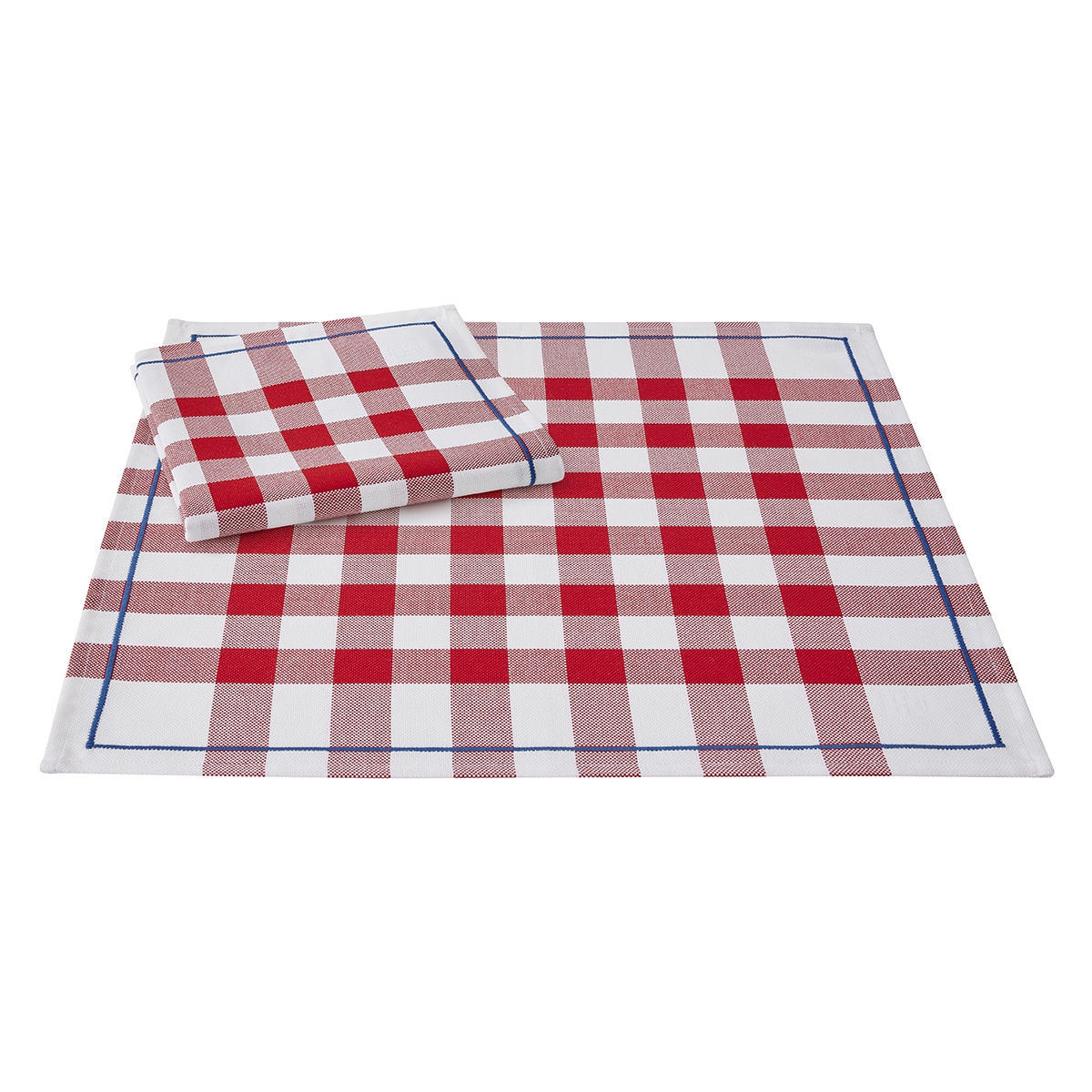 Lot de 2 serviettes en Coton, BISTROT FRANÇAIS rouge, LE JACQUARD FRANCAIS