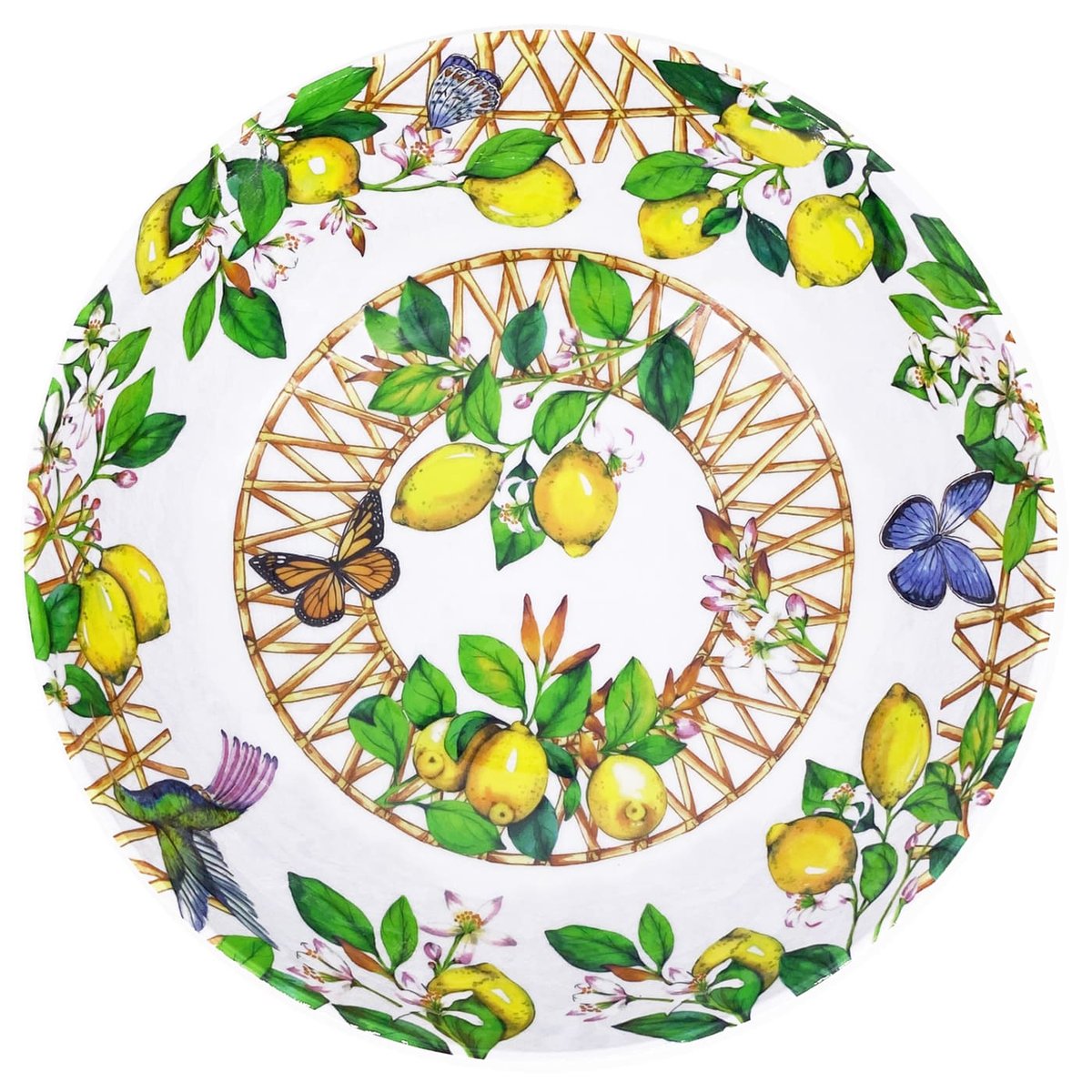 Grand saladier Capri 31 cm citrons jaunes - collection carpi, LES JARDINS DE LA COMTESSE