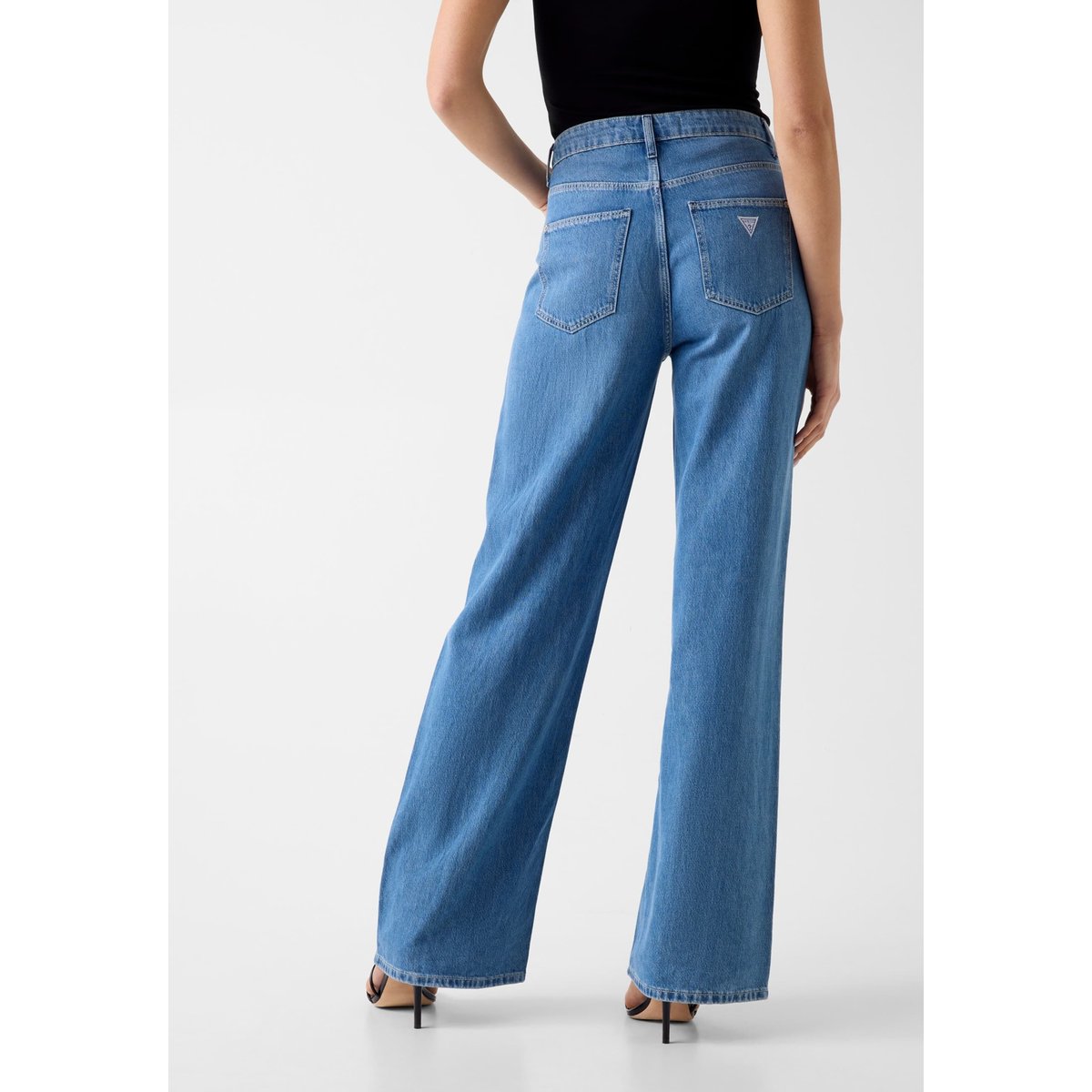 Jeans À Jambe Large Imprimés bleu, GUESS