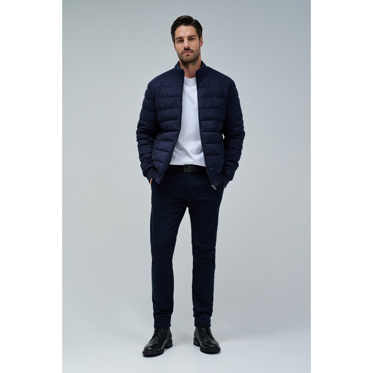 VESTE MATELASSÉE EN DAIN bleu foncé, SALSA JEANS