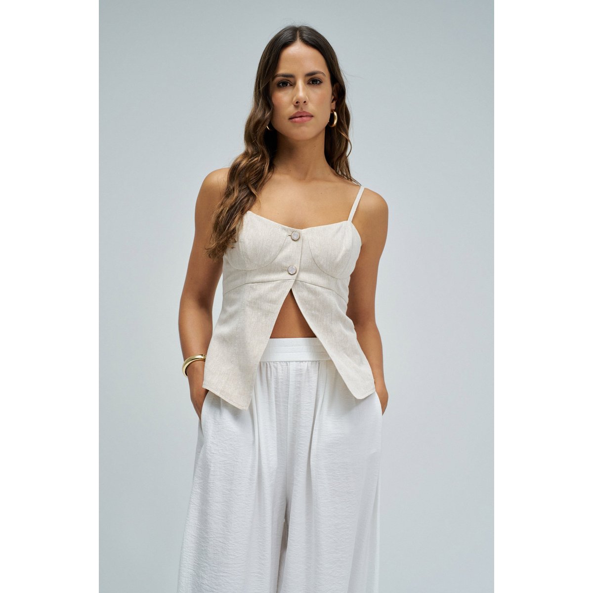 TOP AVEC LIN ecru, SALSA JEANS