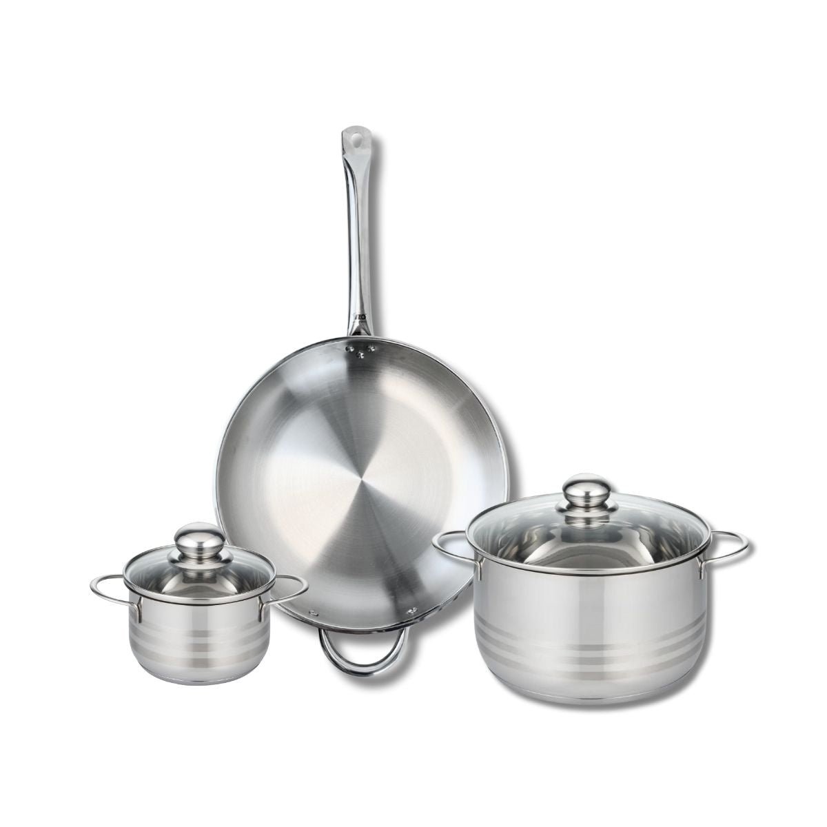 Batterie 1 poêle 32cm + 2 faitouts 14/24cm PROFI BRILLANT gris, ELO