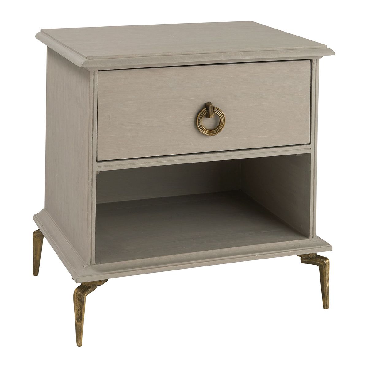 Chevet en manguier taupe, BLANC D’IVOIRE