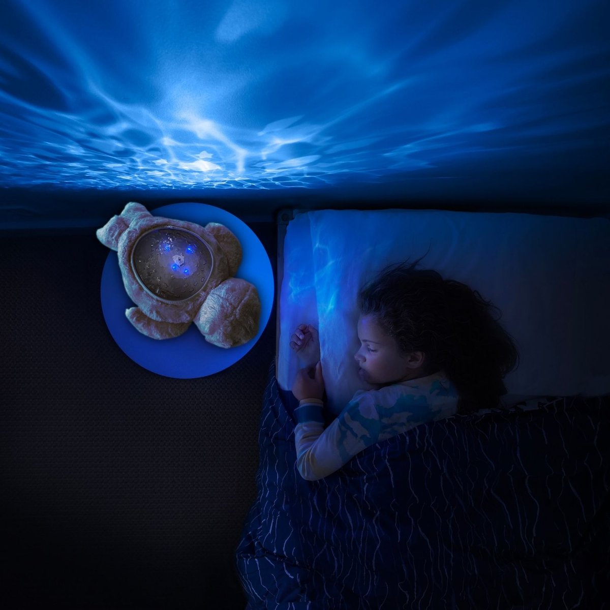 Veilleuse projecteur Aqua Dream beige, blanc, bleu, PABOBO