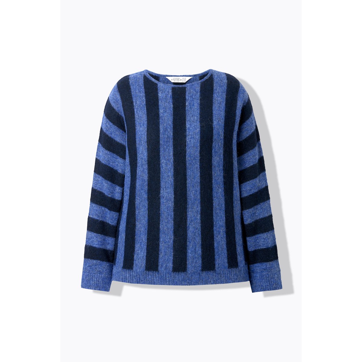 Pull oversize, rayures et manches ballon marine, STUDIO UNTOLD