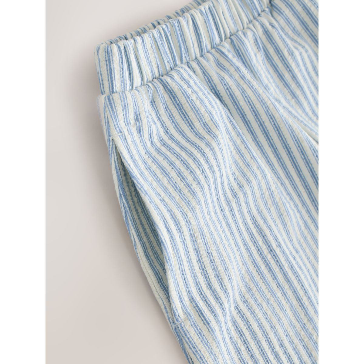 Pantalon ample texturé rayures bleues, NEXT