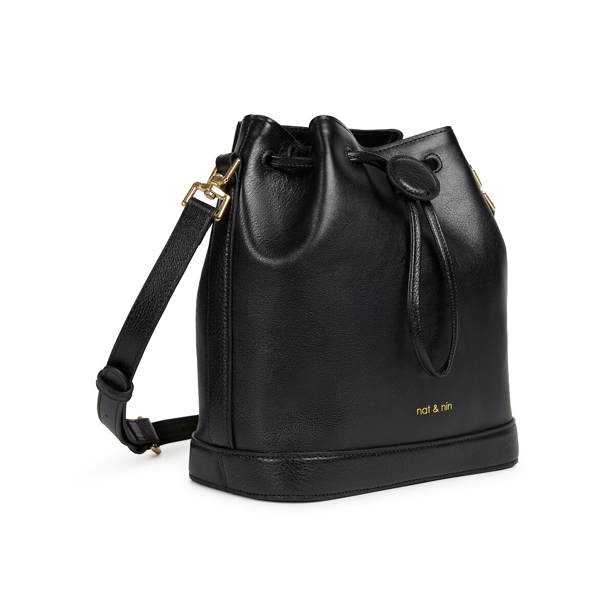 Norah Leather Bucket Bag black, NAT & NIN