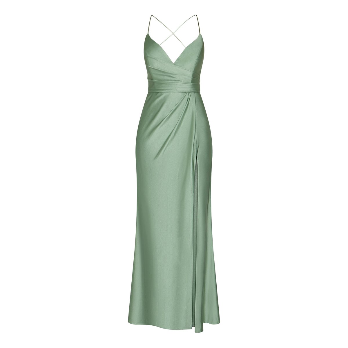 Robe de soirée dos-nu foggy green, VERA MONT