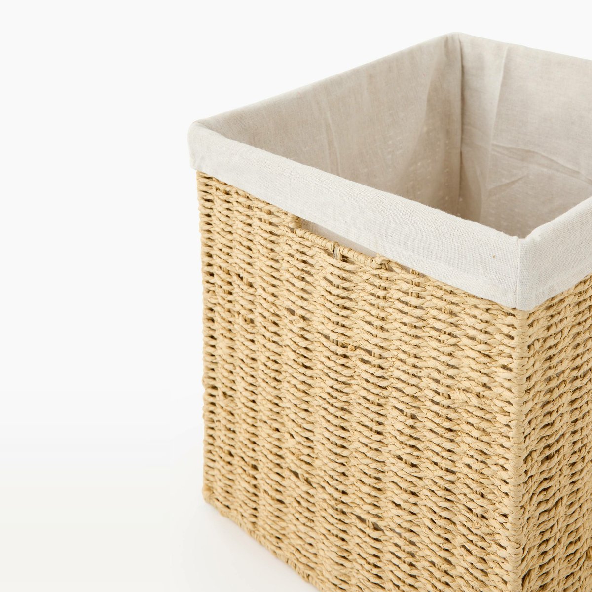 Rangement carré, 32x32cm, en papier et tissu naturel, MONOPRIX