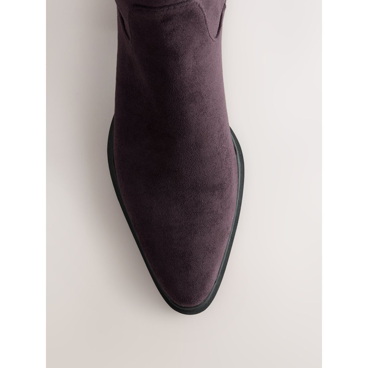 Bottes souples hauteur genou à bout ciselé marron chocolat, NEXT