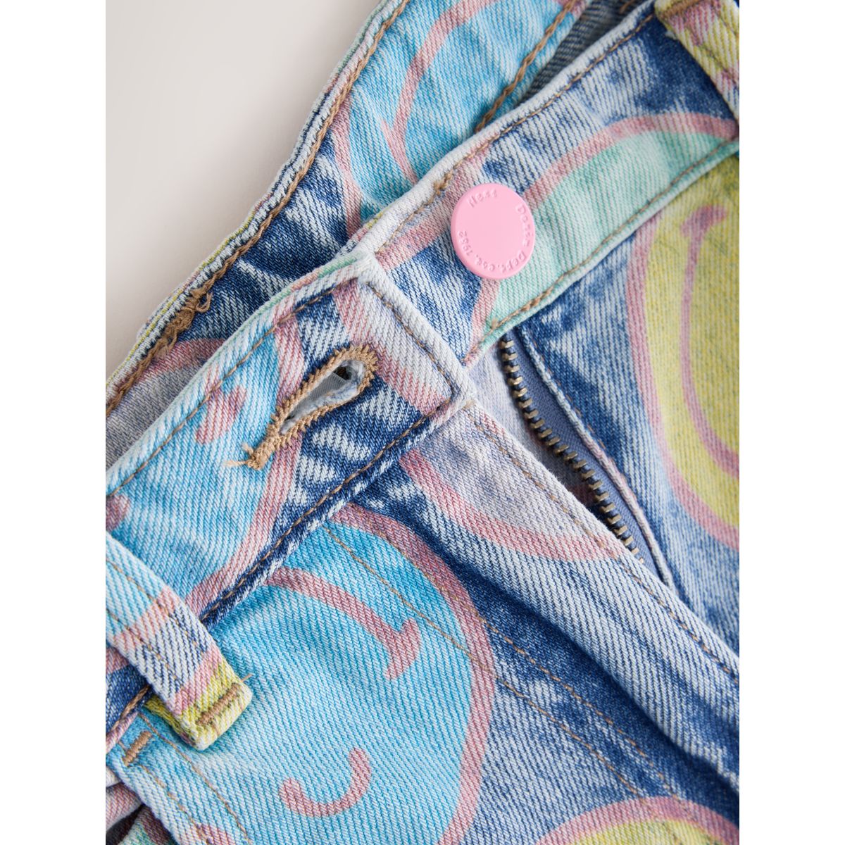 Jean large imprimé smileyworld® bleu moyen, NEXT