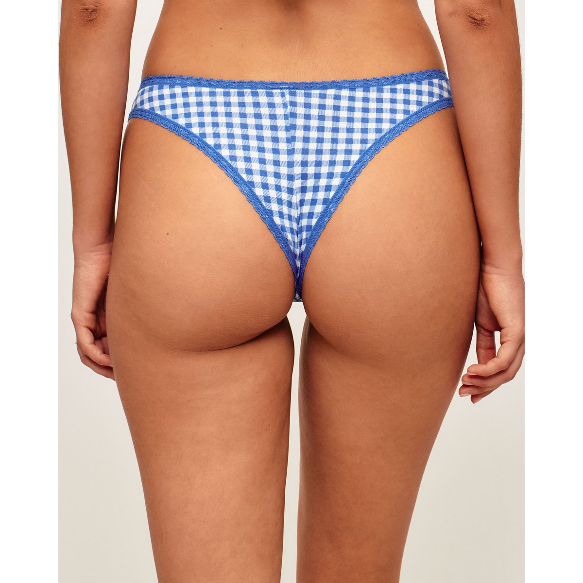 Tanga en coton vichy COZAZAIZ bleu, UNDIZ