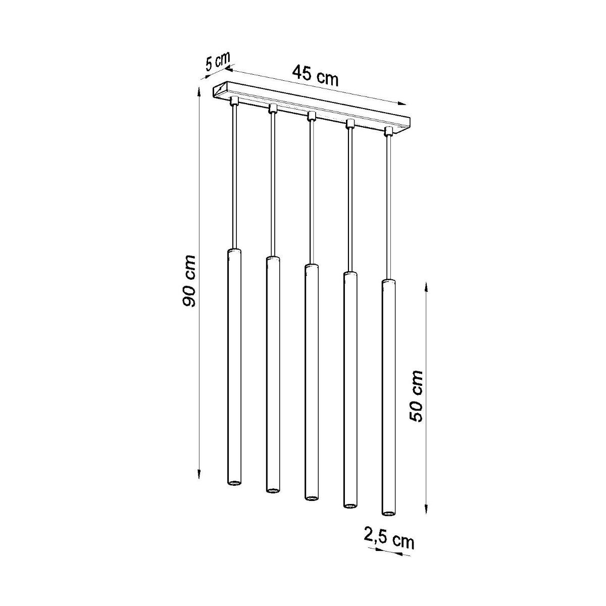 Suspension Acier Noir G9 5 Pastelo Line noir, EDEN