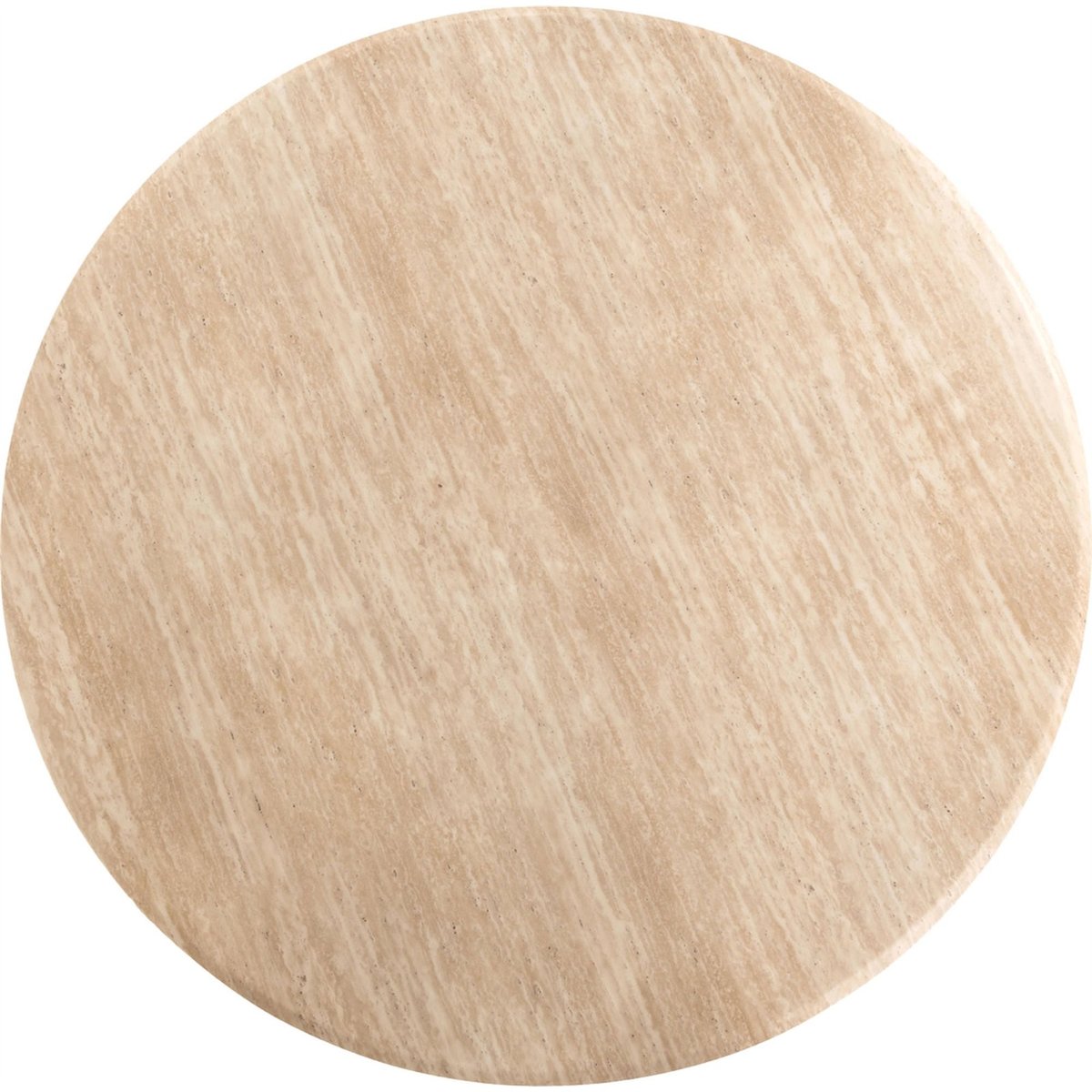 Table ronde effet marbre et acier inoxydable beige marbré pied bronze élégant, RECOLLECTION