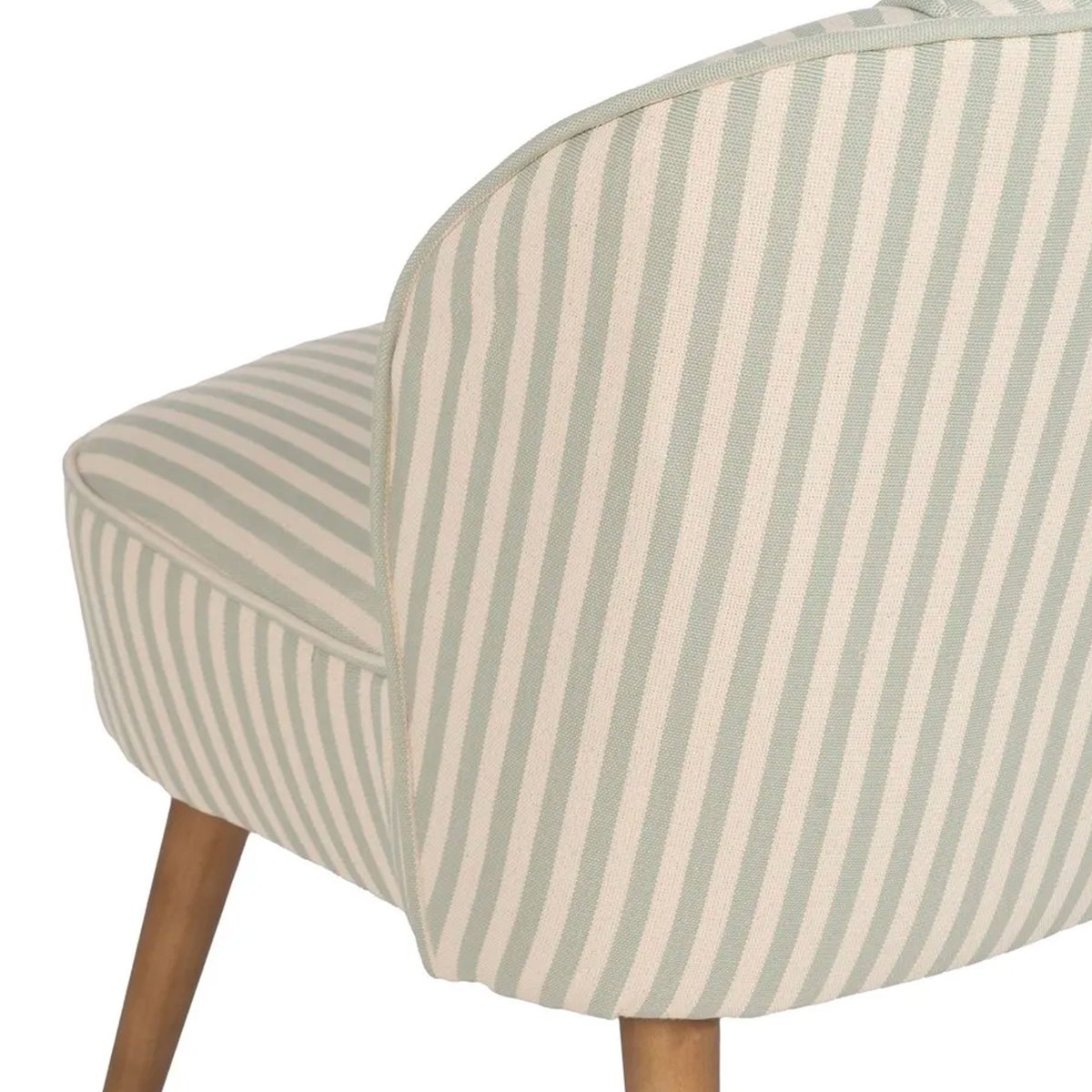 Fauteuil crapaud beige rayures vertes 54x64x73cm vert, WADIGA