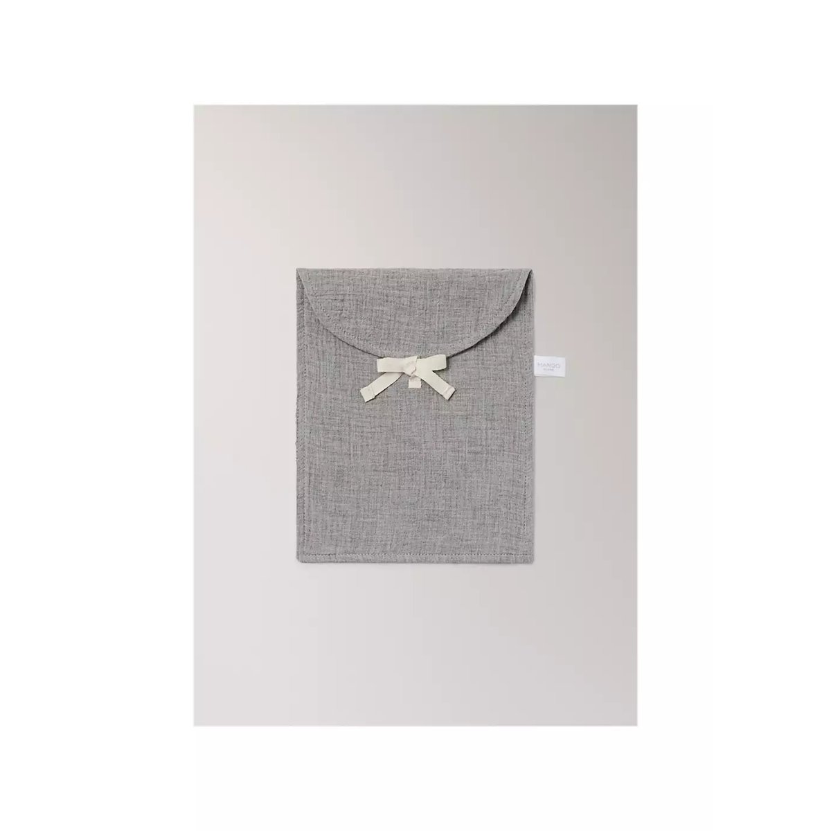 Trousse de toilette enfant en gaze de coton gris, MANGO HOME